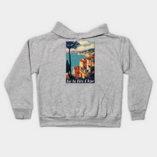 Sur la Cote d Azur vintage travel poster Kids Hoodie